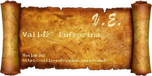Valló Eufrozina névjegykártya